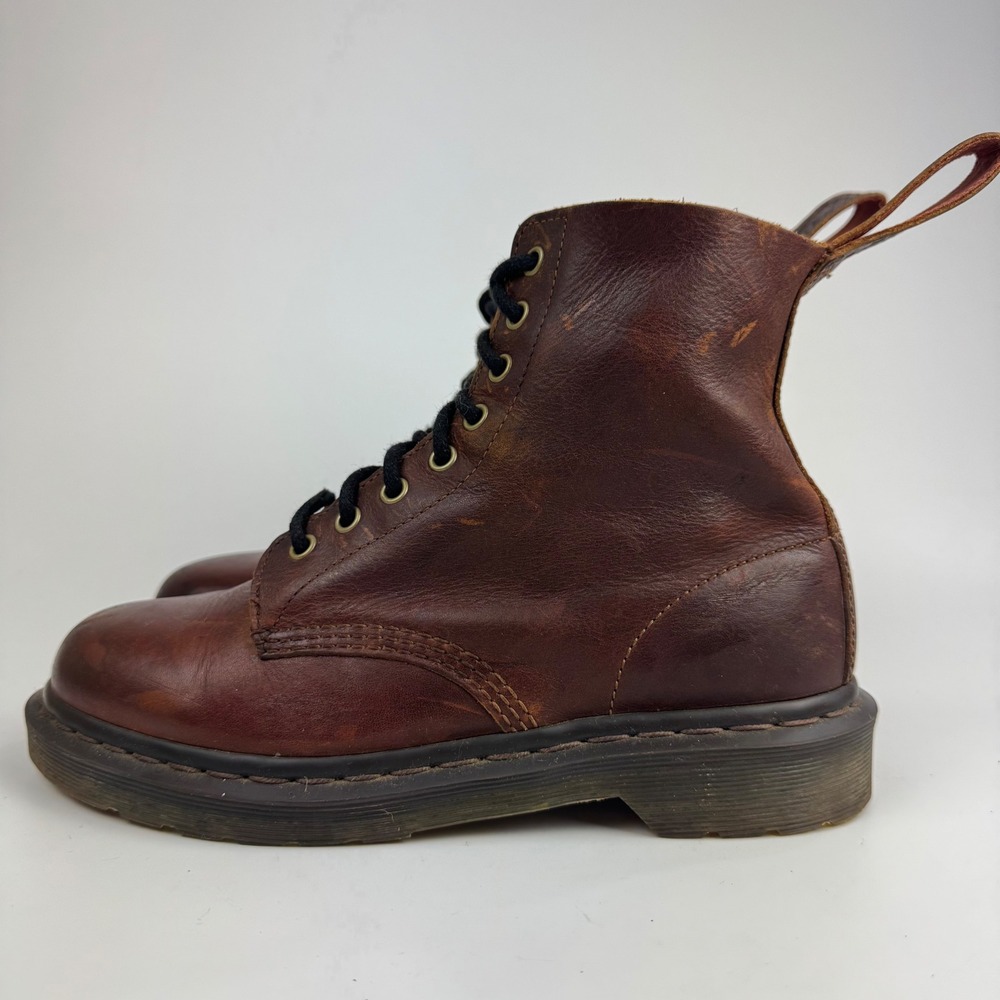 Dr Martens 1460 Pascal Harvest Leather Combat Moto Boots Brown Size 10 grunge - Picture 4 of 12